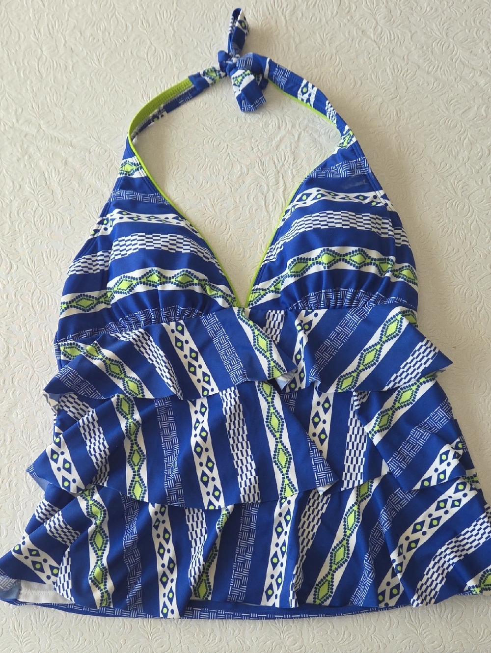 NWOT Kim Rogers White, Green and Royal Blue Tankini